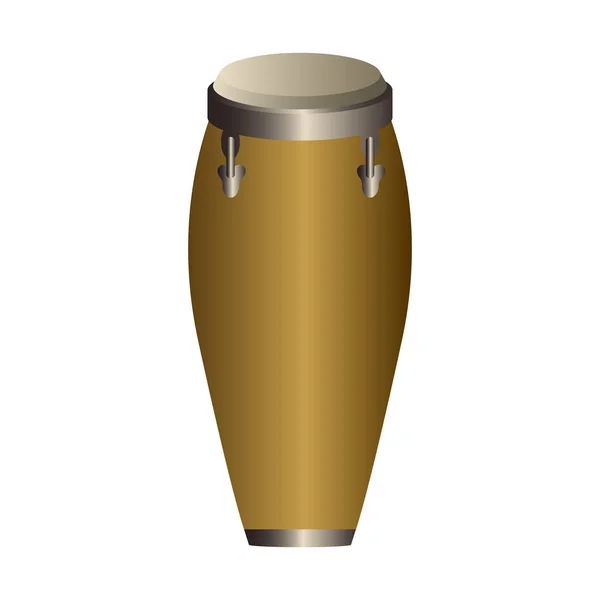 Tambour conga isolé. Instrument de musique — Image vectorielle