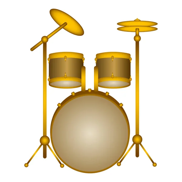 Ensemble de tambour isolé. Instrument de musique — Image vectorielle