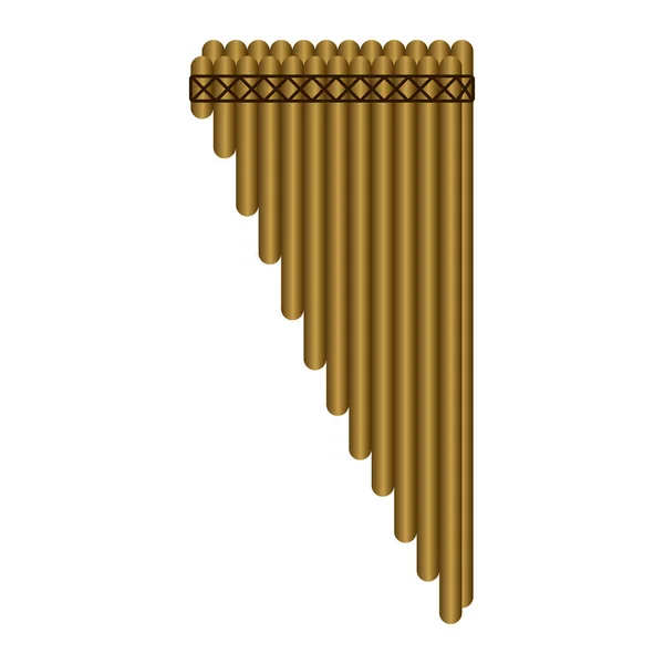 Panpipe isolato. Strumento musicale — Vettoriale Stock