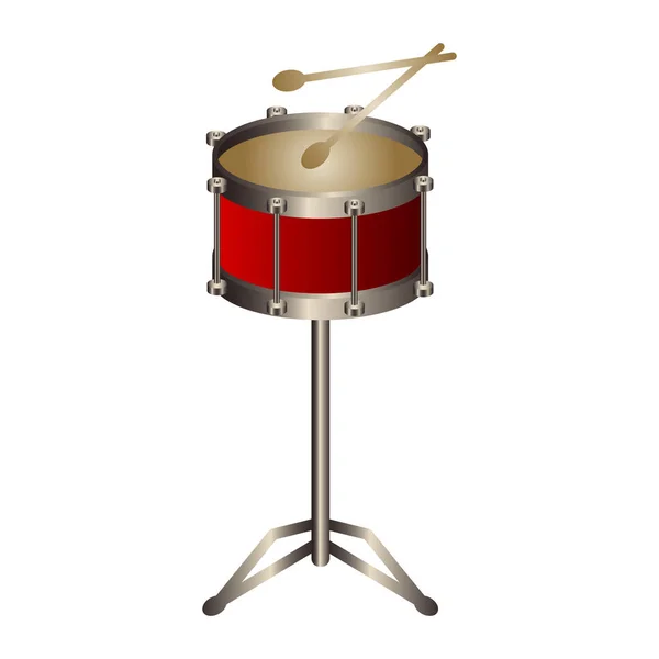 Изолированный барабан. Музыкальный инструмент — стоковый вектор