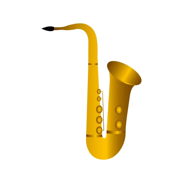 Saxofón aislado. Instrumento musical — Vector de stock