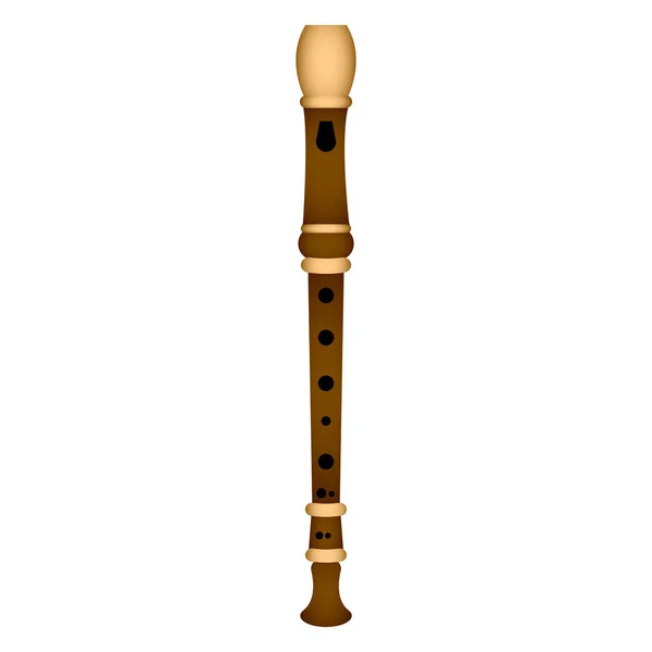 Flauta isolada. Instrumento musical — Vetor de Stock