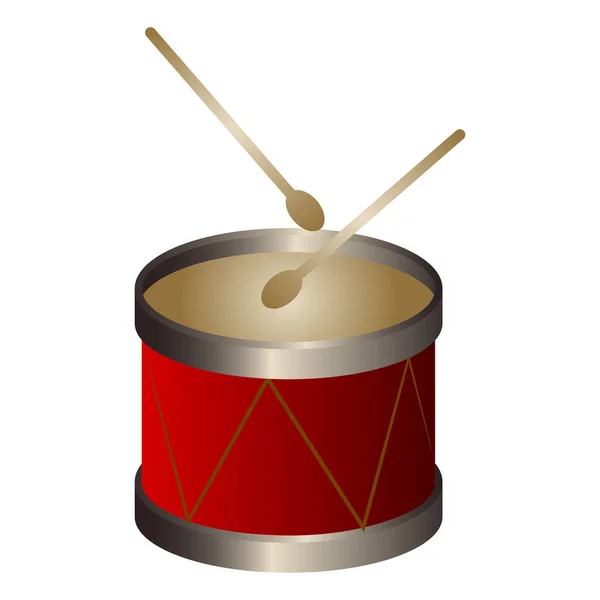 Geïsoleerde trommel. Muziekinstrument — Stockvector