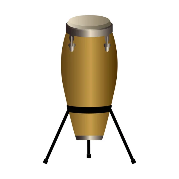 Tambor de conga aislado. Instrumento musical — Vector de stock