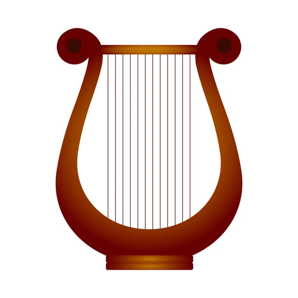 Lyre isolée. Instrument de musique — Image vectorielle