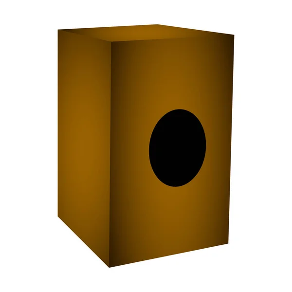 Cajon isolato. Strumento musicale — Vettoriale Stock