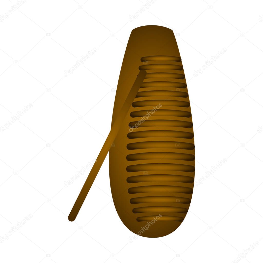 Isolated guiro. Musical instrument