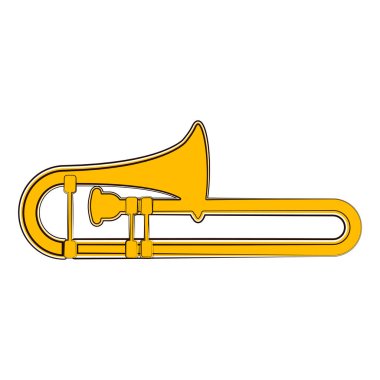 İzole trombon kroki. Müzik aleti