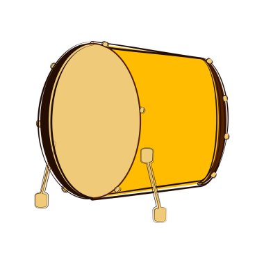 İzole bas davul kroki. Müzik aleti