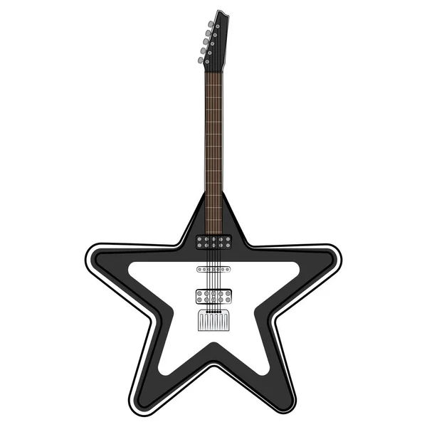 Guitarra eléctrica de estrella. Instrumento musical — Vector de stock