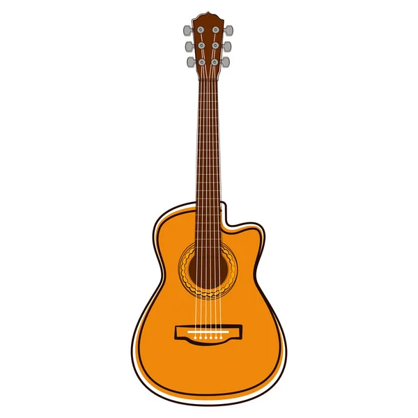Esbozo de guitarra aislada. Instrumento musical — Vector de stock