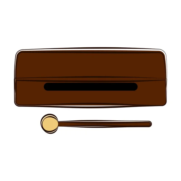 Esboço de madeira isolado. Instrumento musical — Vetor de Stock