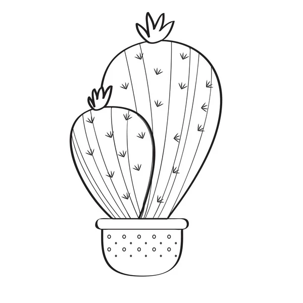 Croquis de cactus de bande dessinée — Image vectorielle