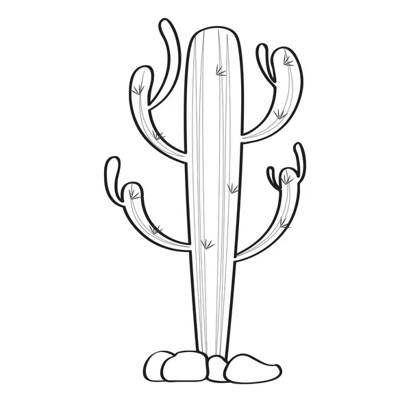 Cartoon cactus skiss — Stock vektor