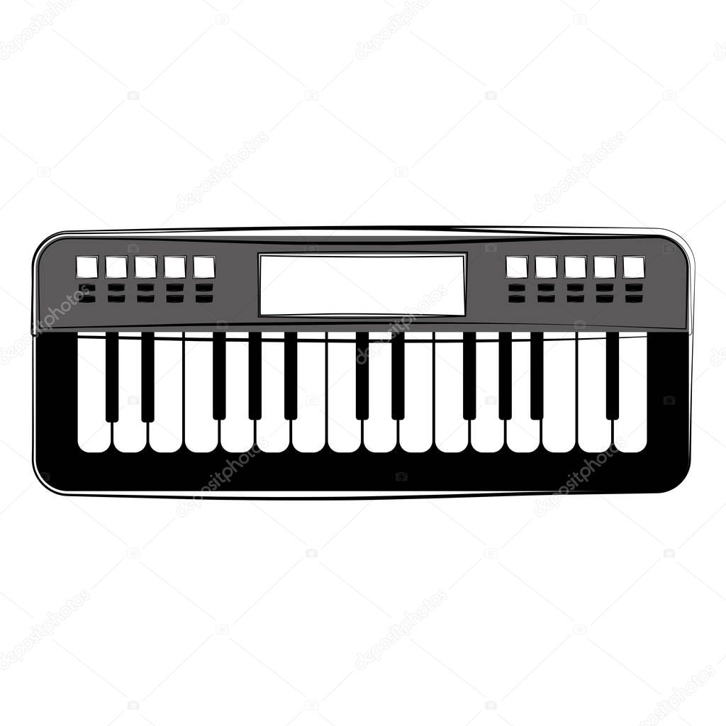 Isolated keyboard sketch. Musical instrument