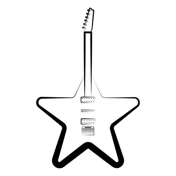 Guitarra eléctrica de estrella. Instrumento musical — Vector de stock