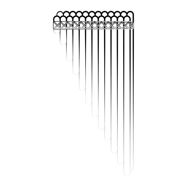 Esboço de panpipe isolado. Instrumento musical — Vetor de Stock