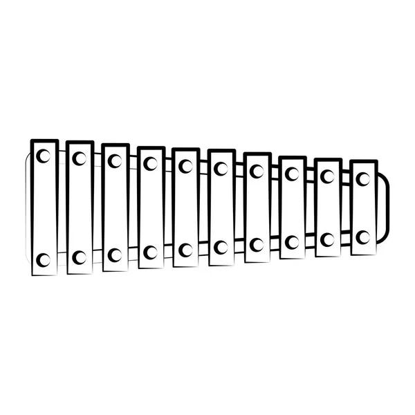 Isolerade xylofon disposition. Musikinstrument — Stock vektor