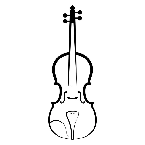 Esquema de violín aislado. Instrumento musical — Vector de stock