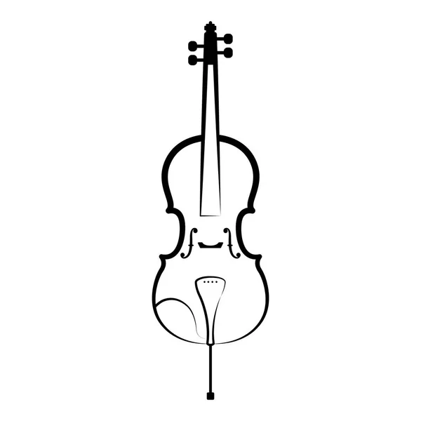 Contour isolé pour violoncelle. Instrument de musique — Image vectorielle