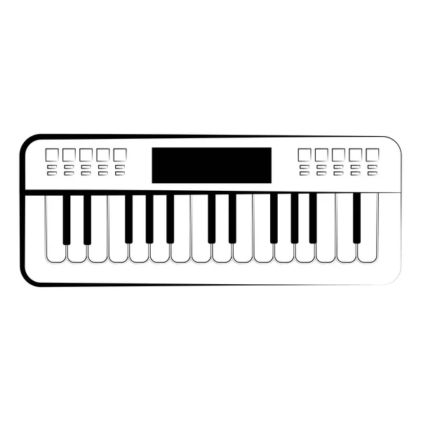 Esquema de teclado aislado. Instrumento musical — Vector de stock