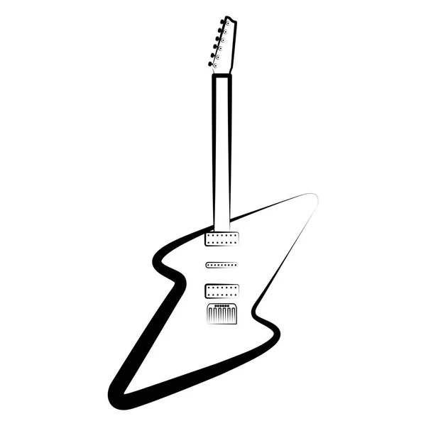 Gitara elektryczna konspektu. Instrument muzyczny — Wektor stockowy