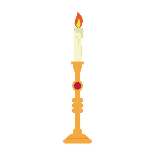 Isolated golden candlestick — Stock Vector