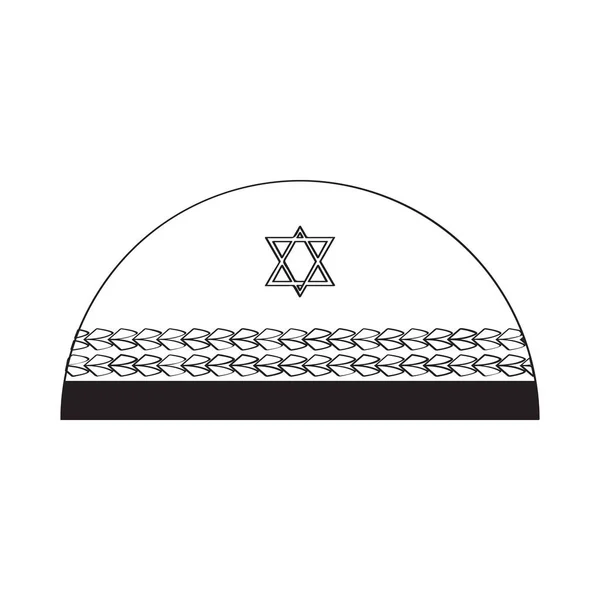 Kippa juif contour — Image vectorielle