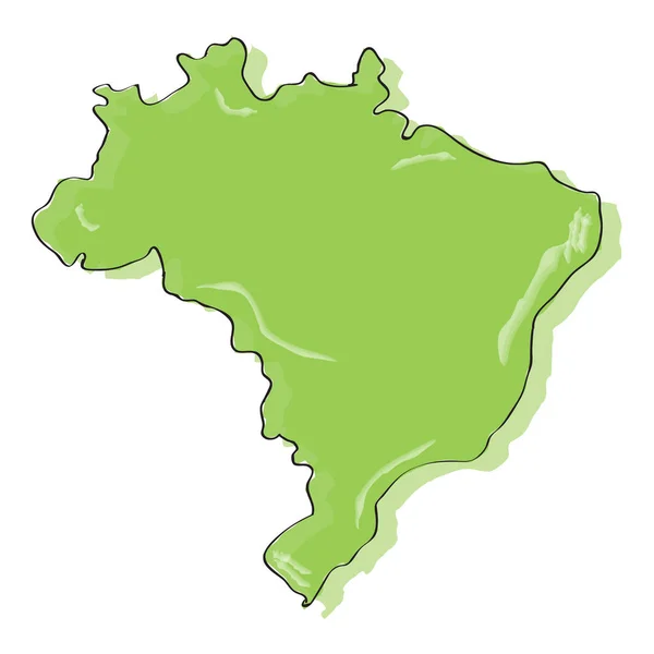 Comic drawing of a map of Brazil — Stock Vector