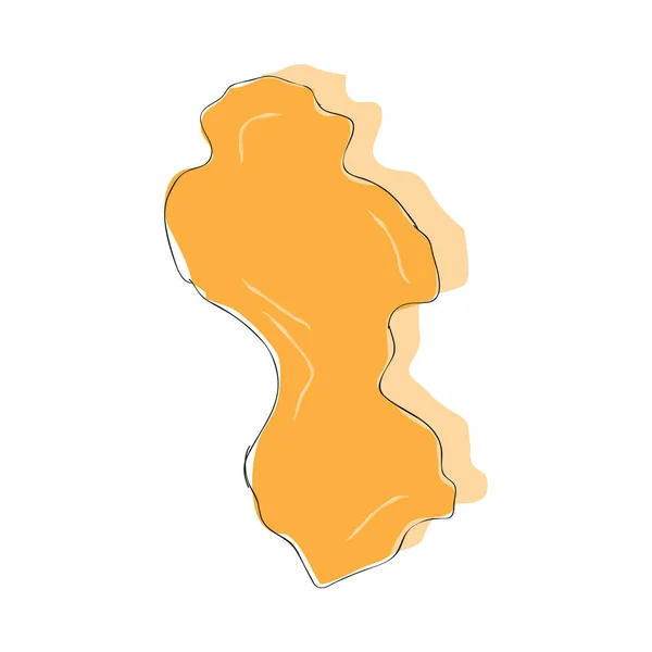 Dessin BD d'une carte de Guyane — Image vectorielle