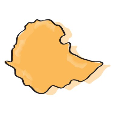 Etiyopya Haritası çizim çizgi