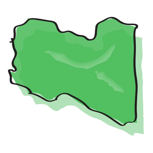 Dibujo cómico de un mapa de Libia — Vector de stock