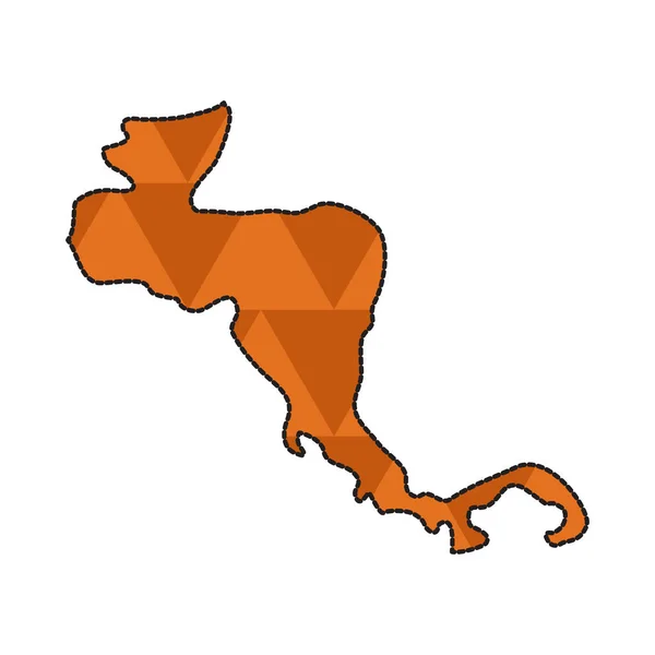 Noktalı çizgi Orta Amerika Haritası — Stok Vektör