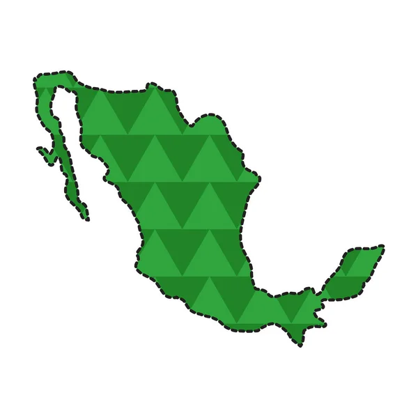 Mappa linea tratteggiata di Messico — Vettoriale Stock