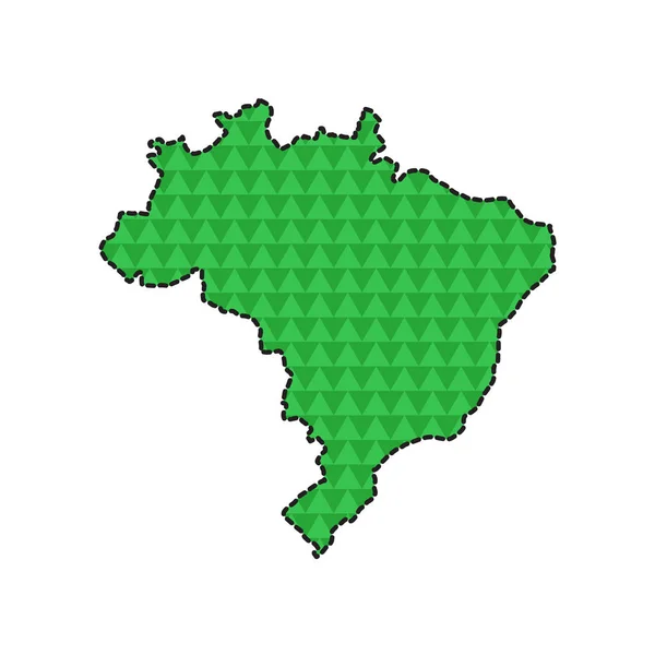 Gestrichelte Linienkarte von Brasilien — Stockvektor