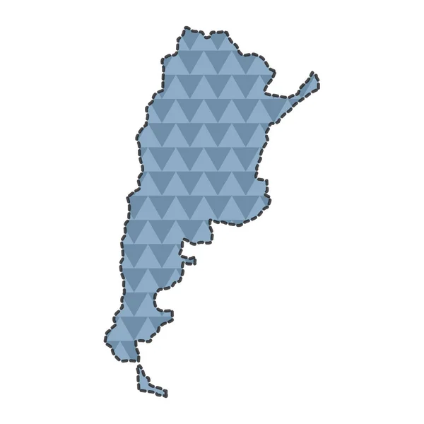 Gestrichelte Linienkarte von Argentinien — Stockvektor