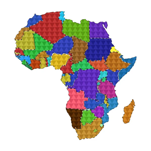 Linea tratteggiata mappa politica dell'Africa — Vettoriale Stock