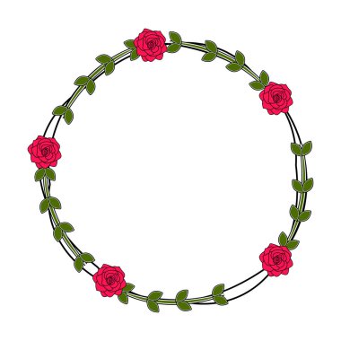 Çiçek süsler ile etiket