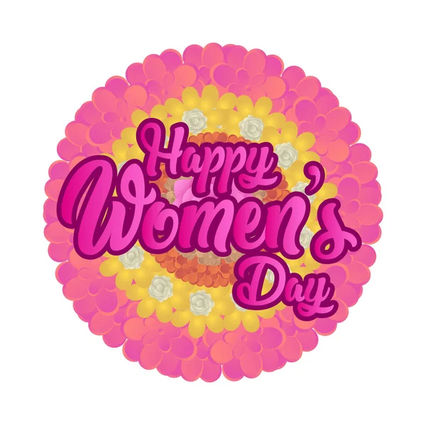 Floral ornament. Happy women day — Stock Vector