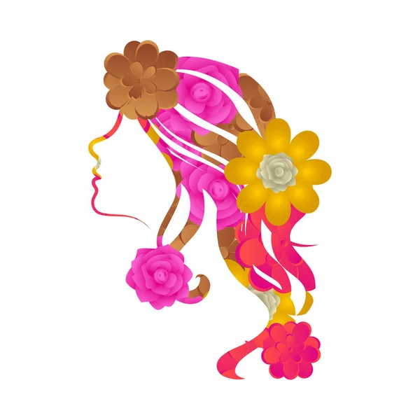 Красавица с цветами — стоковый вектор