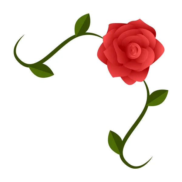 Floral ornament met een roos — Stockvector