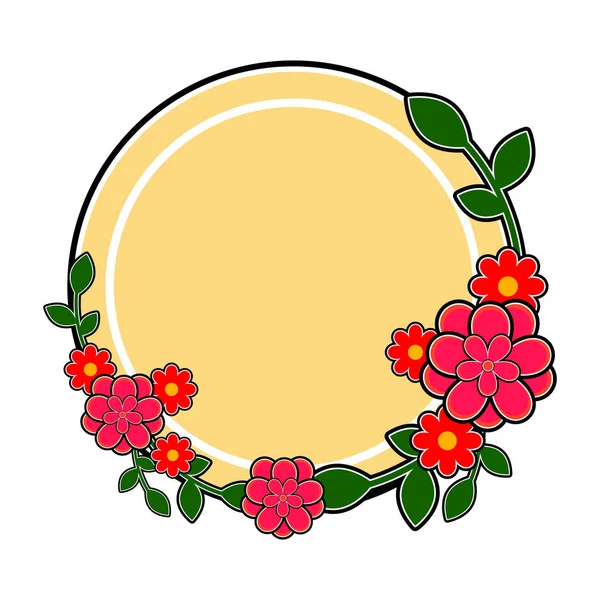 Etiqueta con adornos florales — Vector de stock