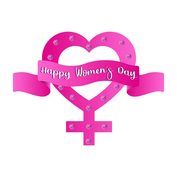 Heart shaped female gender symbol. Women day — Stock Vector