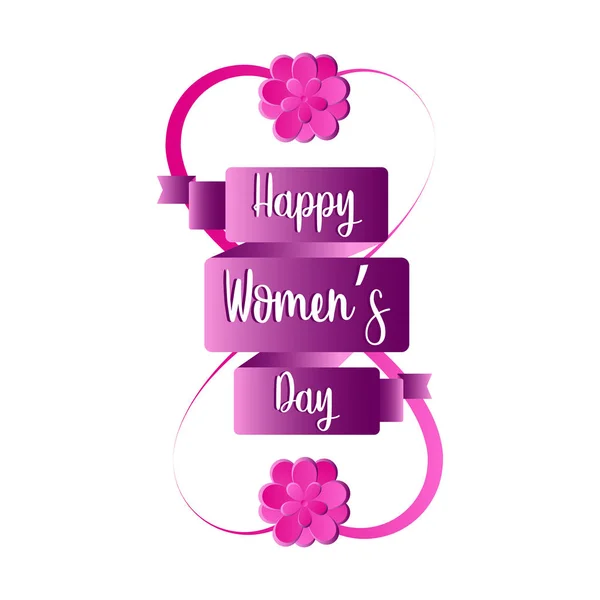 Number eight with roses. Happy women day — Stock Vector