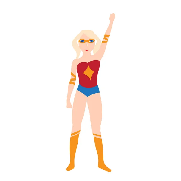 Karakter kartun superwoman - Stok Vektor