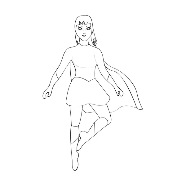 Superwoman kreskówka postać szkicu — Wektor stockowy