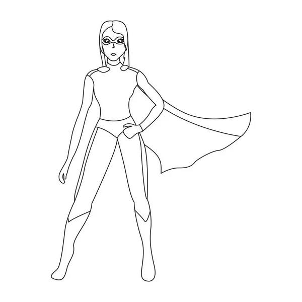 Superwoman dessin animé personnage croquis — Image vectorielle