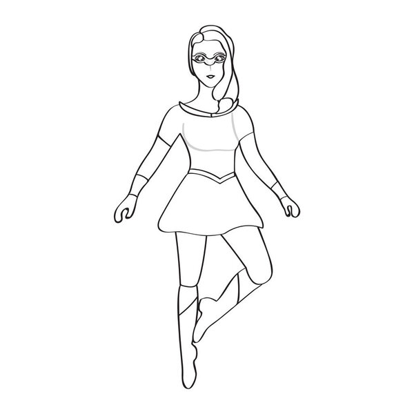 Superwoman cartoon character sketch