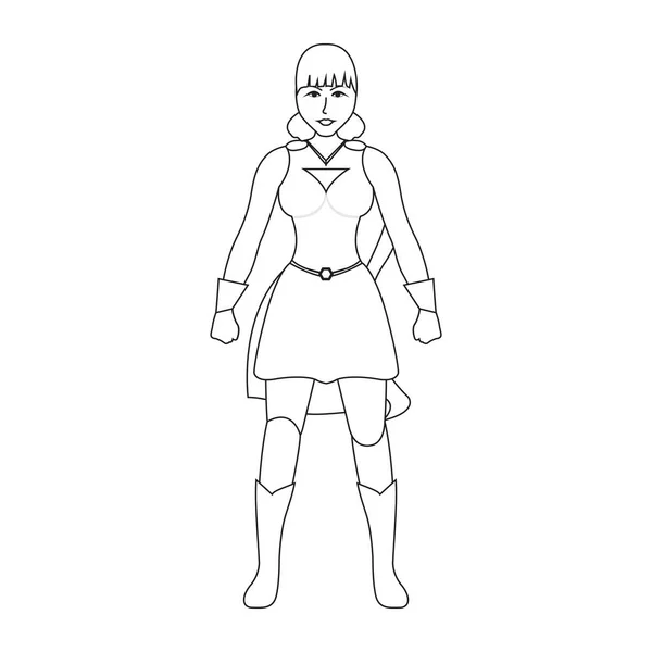 Esbozo de personaje de dibujos animados Superwoman — Archivo Imágenes Vectoriales