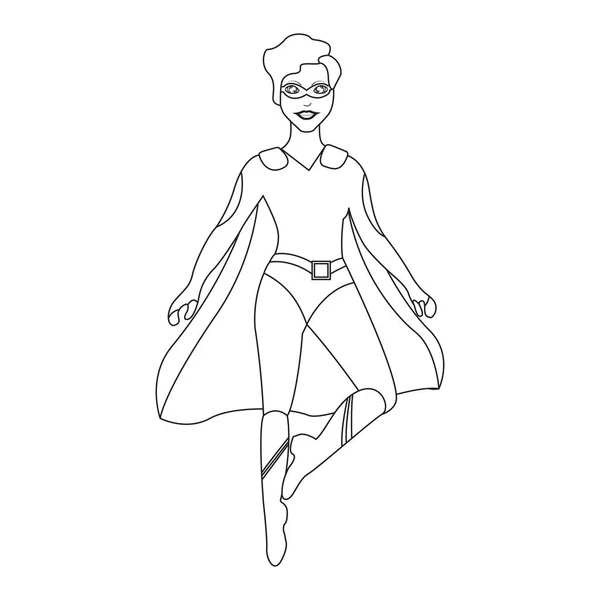 Esbozo de personaje de dibujos animados Superwoman — Vector de stock